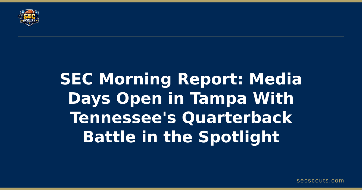 SEC Morning Report: Media Days Open in Tampa With Tennessee's Quarterback Battle in the Spotlight