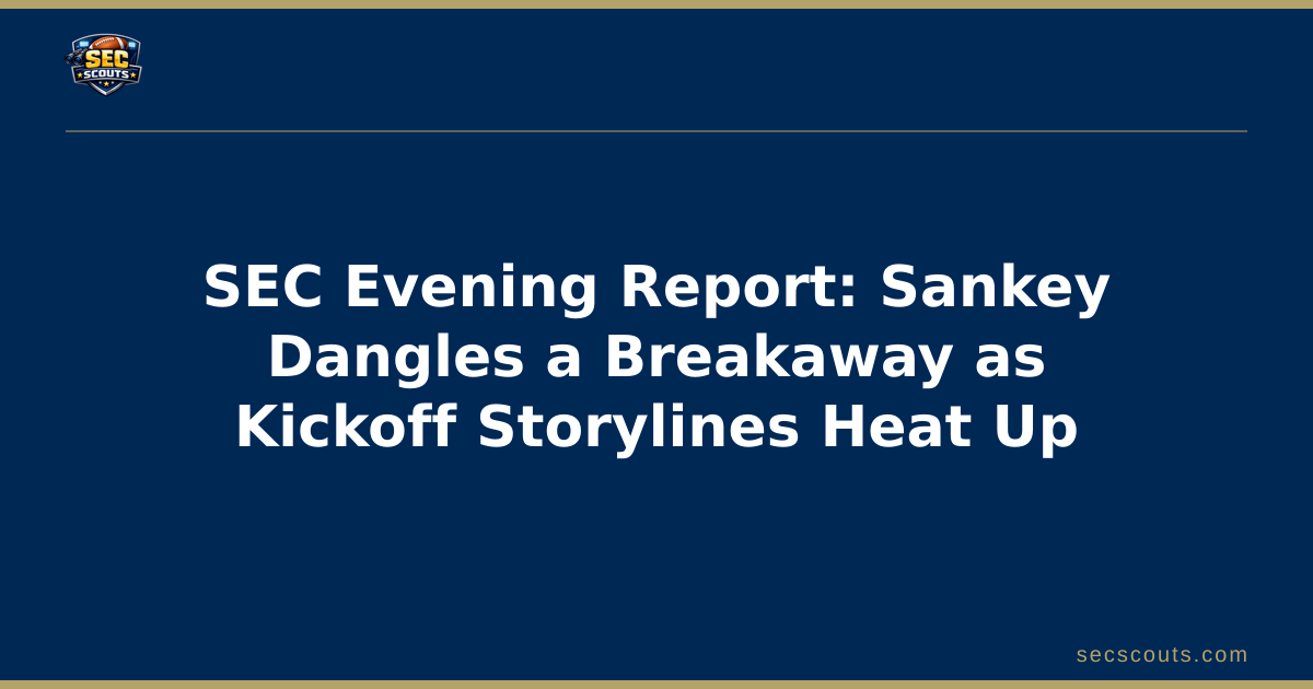 SEC Evening Report: Sankey Dangles a Breakaway as Kickoff Storylines Heat Up