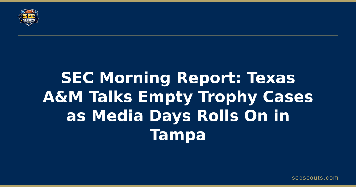 SEC Morning Report: Texas A&M Talks Empty Trophy Cases as Media Days Rolls On in Tampa