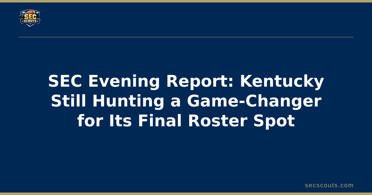 SEC Evening Report: Kentucky Still Hunting a Game-Changer for Its Final Roster Spot