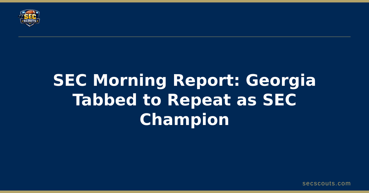 SEC Morning Report: Georgia Tabbed to Repeat as SEC Champion
