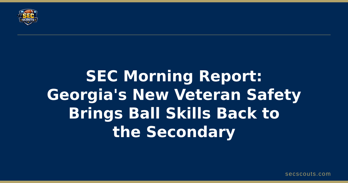 SEC Morning Report: Georgia's New Veteran Safety Brings Ball Skills Back to the Secondary