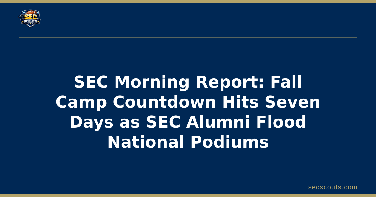 SEC Morning Report: Fall Camp Countdown Hits Seven Days as SEC Alumni Flood National Podiums