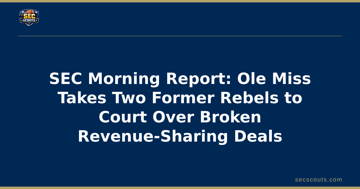 SEC Morning Report: Ole Miss Takes Two Former Rebels to Court Over Broken Revenue-Sharing Deals