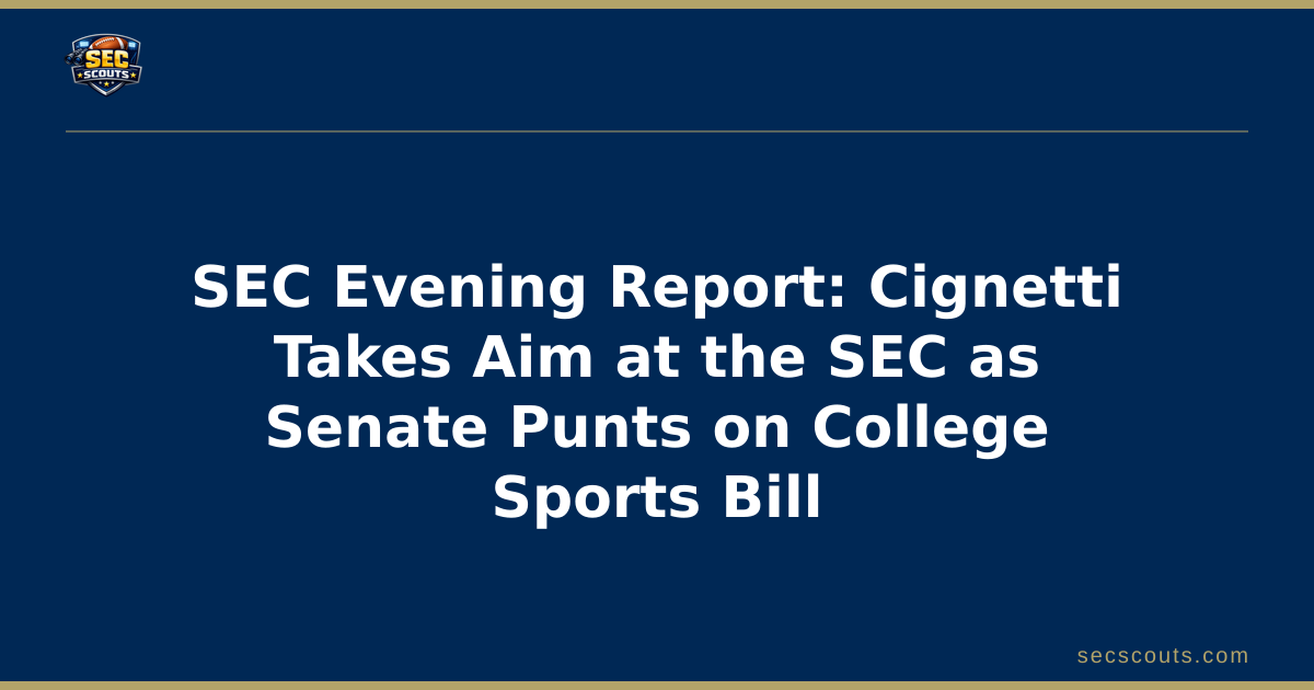 SEC Evening Report: Cignetti Takes Aim at the SEC as Senate Punts on College Sports Bill