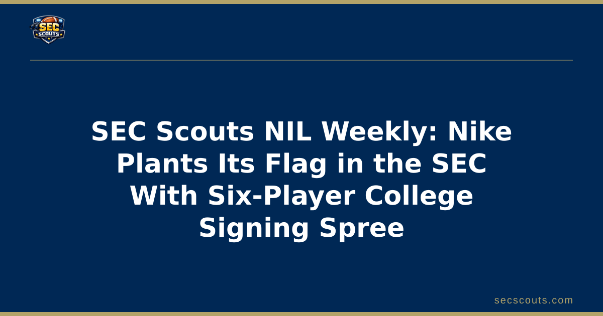 SEC Scouts NIL Weekly: Nike Plants Its Flag in the SEC With Six-Player College Signing Spree