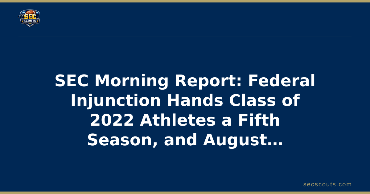 SEC Morning Report: Federal Injunction Hands Class of 2022 Athletes a Fifth Season, and August Just Became a Roster Free-for-All