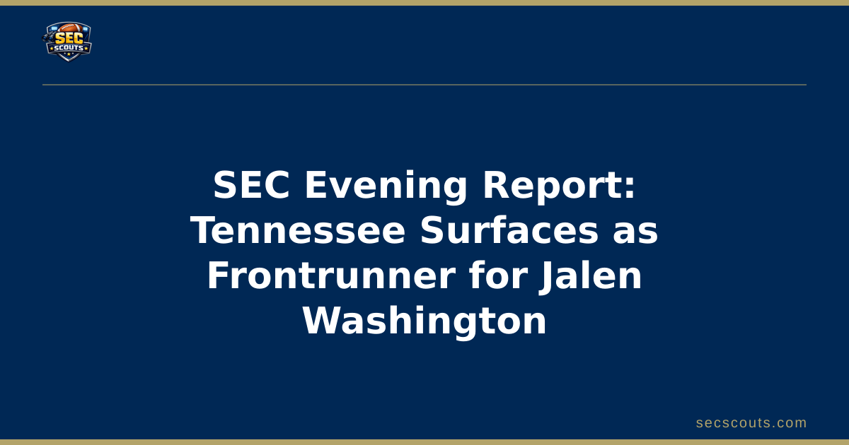 SEC Evening Report: Tennessee Surfaces as Frontrunner for Jalen Washington