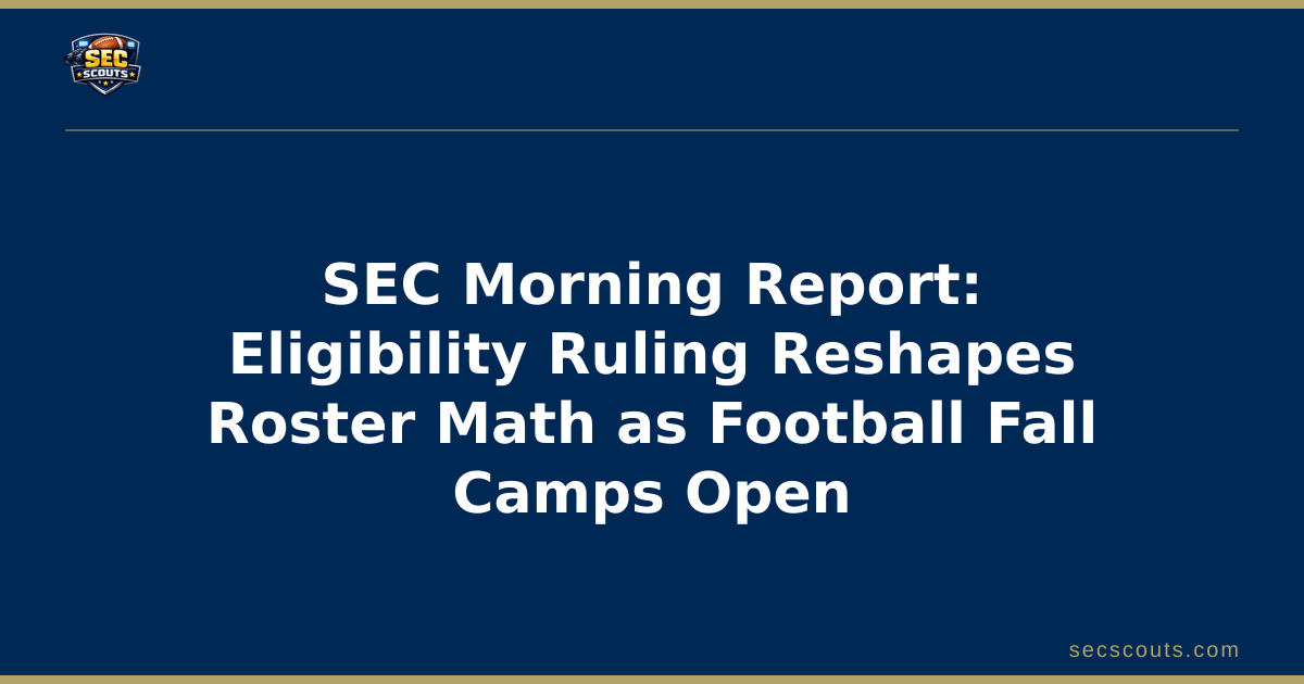 SEC Morning Report: Eligibility Ruling Reshapes Roster Math as Football Fall Camps Open