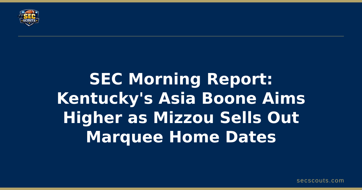 SEC Morning Report: Kentucky's Asia Boone Aims Higher as Mizzou Sells Out Marquee Home Dates