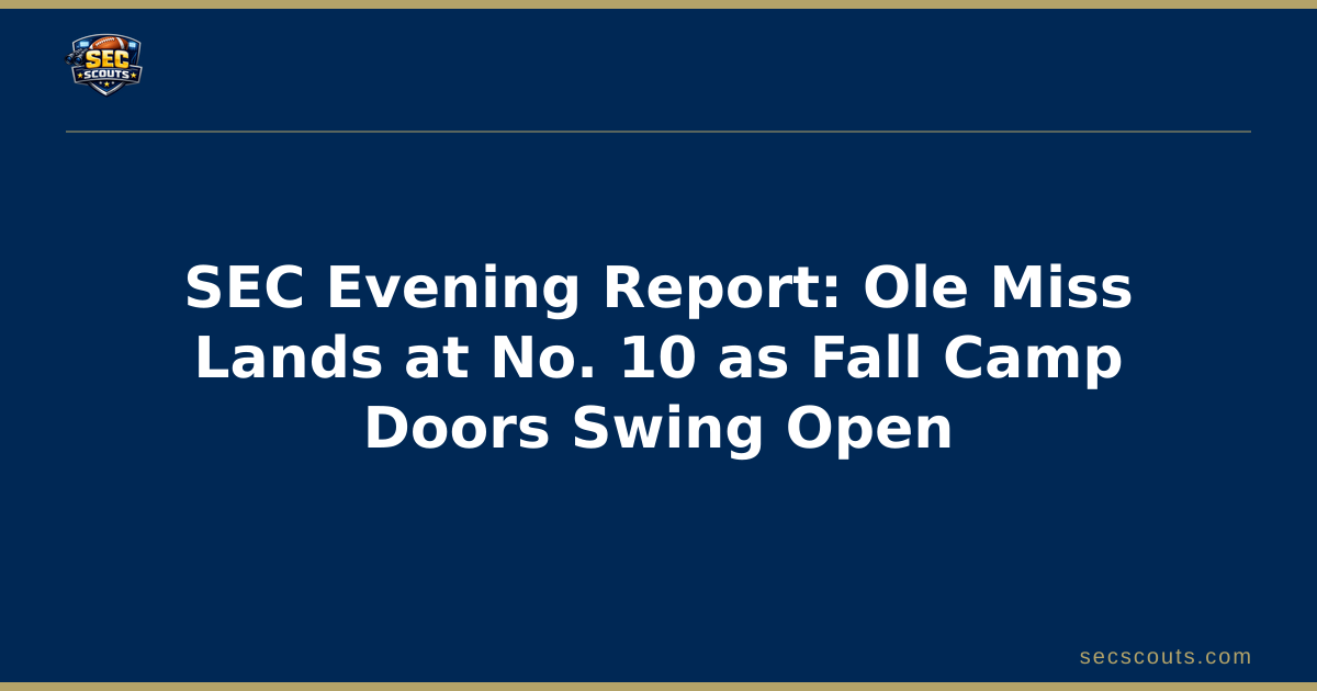 SEC Evening Report: Ole Miss Lands at No. 10 as Fall Camp Doors Swing Open