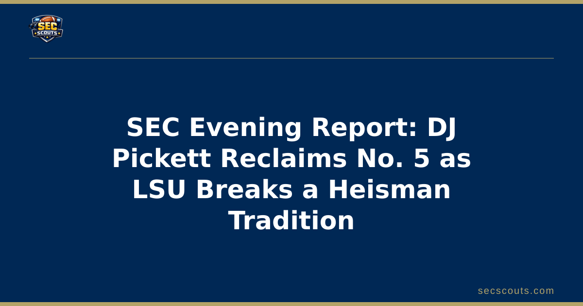 SEC Evening Report: DJ Pickett Reclaims No. 5 as LSU Breaks a Heisman Tradition