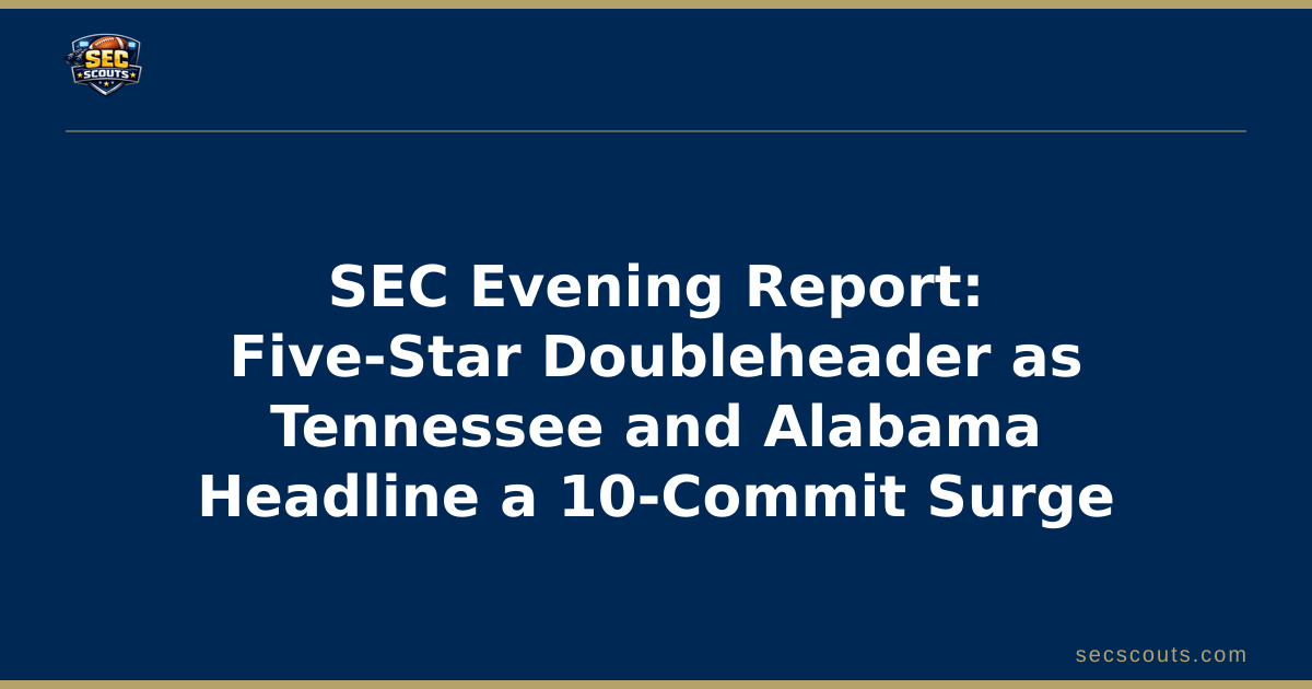 SEC Evening Report: Five-Star Doubleheader as Tennessee and Alabama Headline a 10-Commit Surge