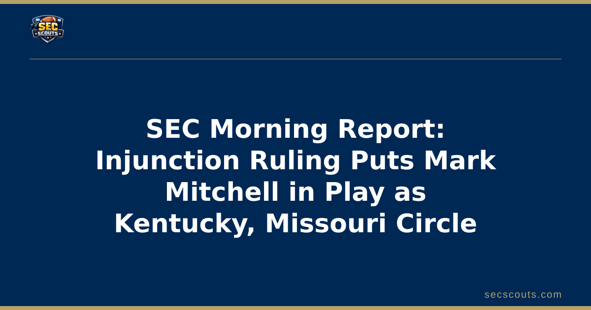 SEC Morning Report: Injunction Ruling Puts Mark Mitchell in Play as Kentucky, Missouri Circle
