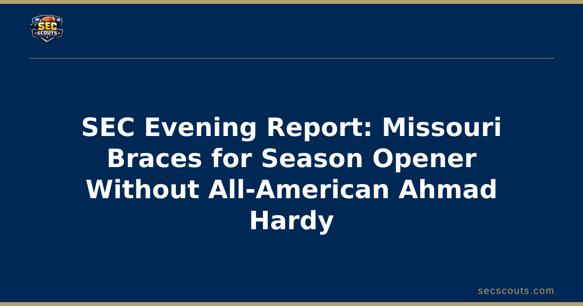 SEC Evening Report: Missouri Braces for Season Opener Without All-American Ahmad Hardy