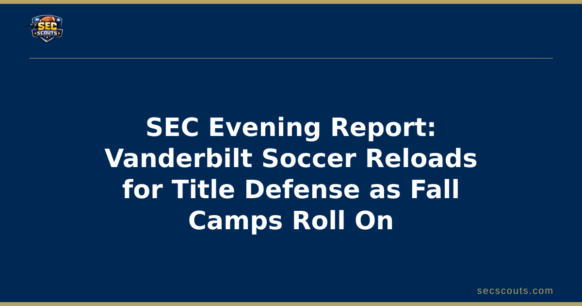 SEC Evening Report: Vanderbilt Soccer Reloads for Title Defense as Fall Camps Roll On