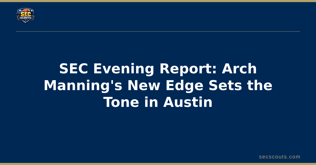 SEC Evening Report: Arch Manning's New Edge Sets the Tone in Austin