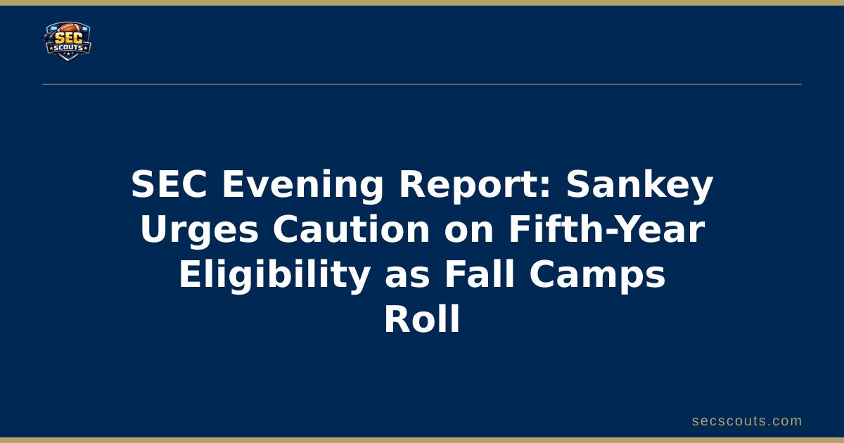 SEC Evening Report: Sankey Urges Caution on Fifth-Year Eligibility as Fall Camps Roll