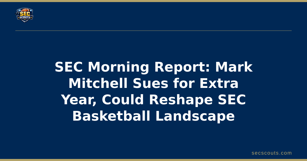 SEC Morning Report: Mark Mitchell Sues for Extra Year, Could Reshape SEC Basketball Landscape