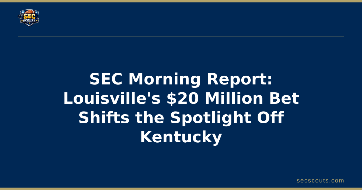SEC Morning Report: Louisville's $20 Million Bet Shifts the Spotlight Off Kentucky