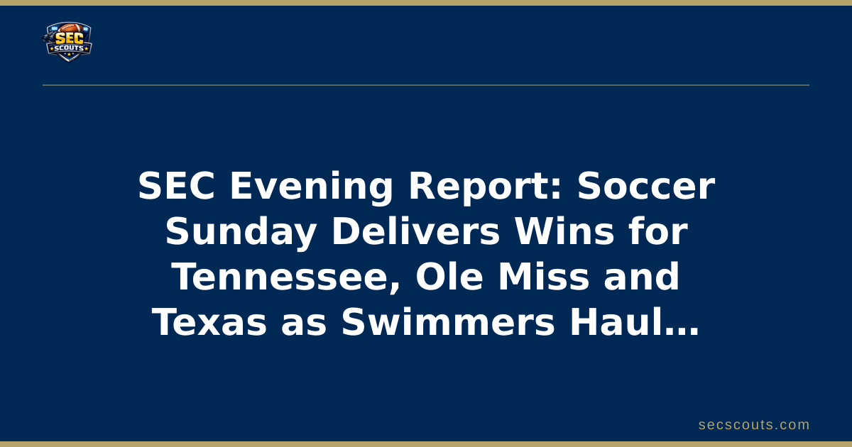 SEC Evening Report: Soccer Sunday Delivers Wins for Tennessee, Ole Miss and Texas as Swimmers Haul in International Medals