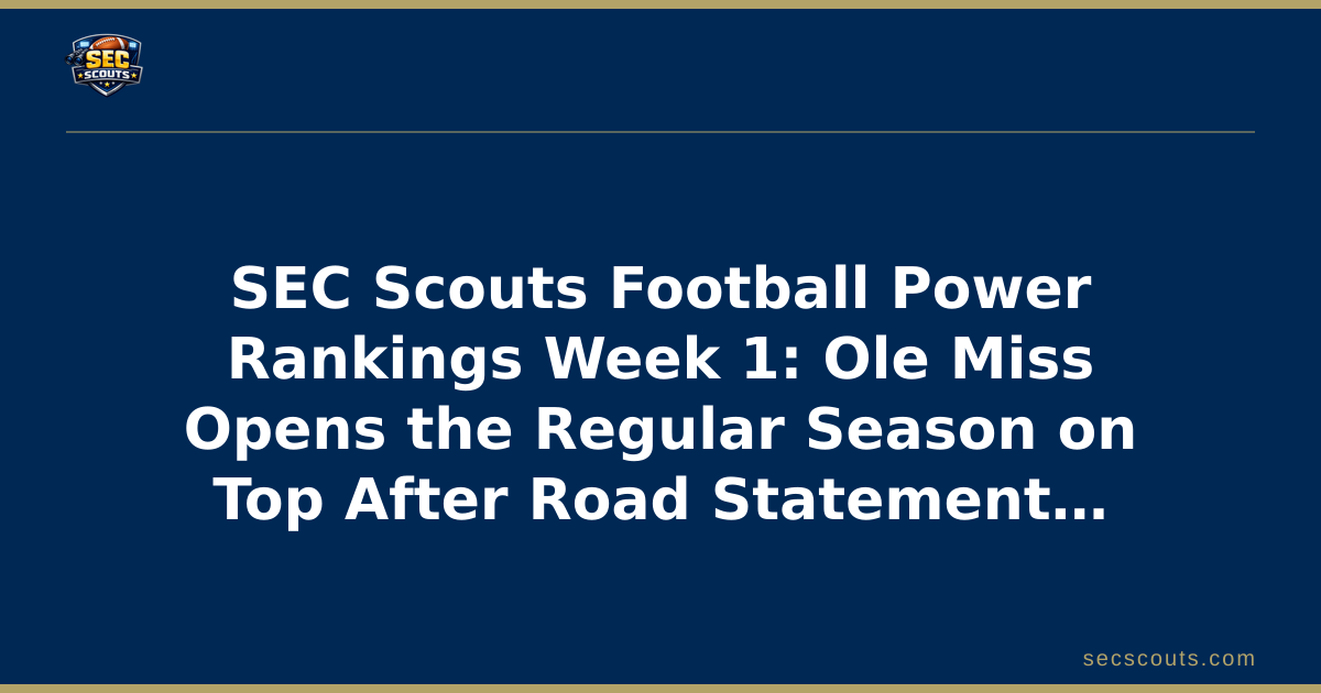 SEC Scouts Football Power Rankings Week 1: Ole Miss Opens the Regular Season on Top After Road Statement in Athens