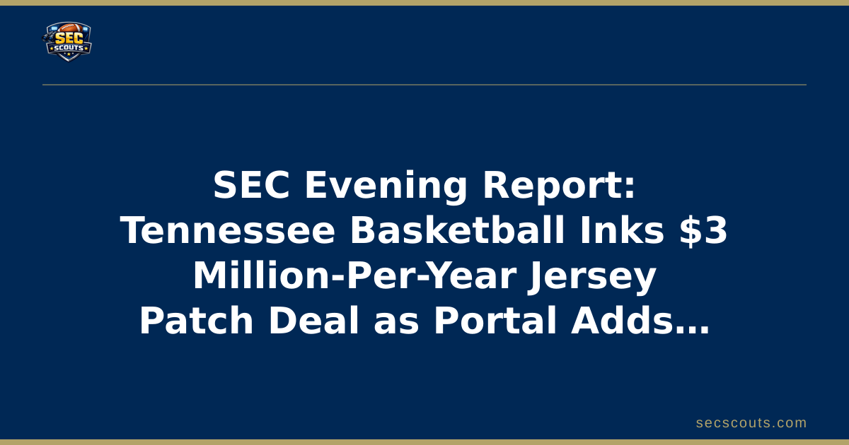 SEC Evening Report: Tennessee Basketball Inks $3 Million-Per-Year Jersey Patch Deal as Portal Adds an Intriguing Name