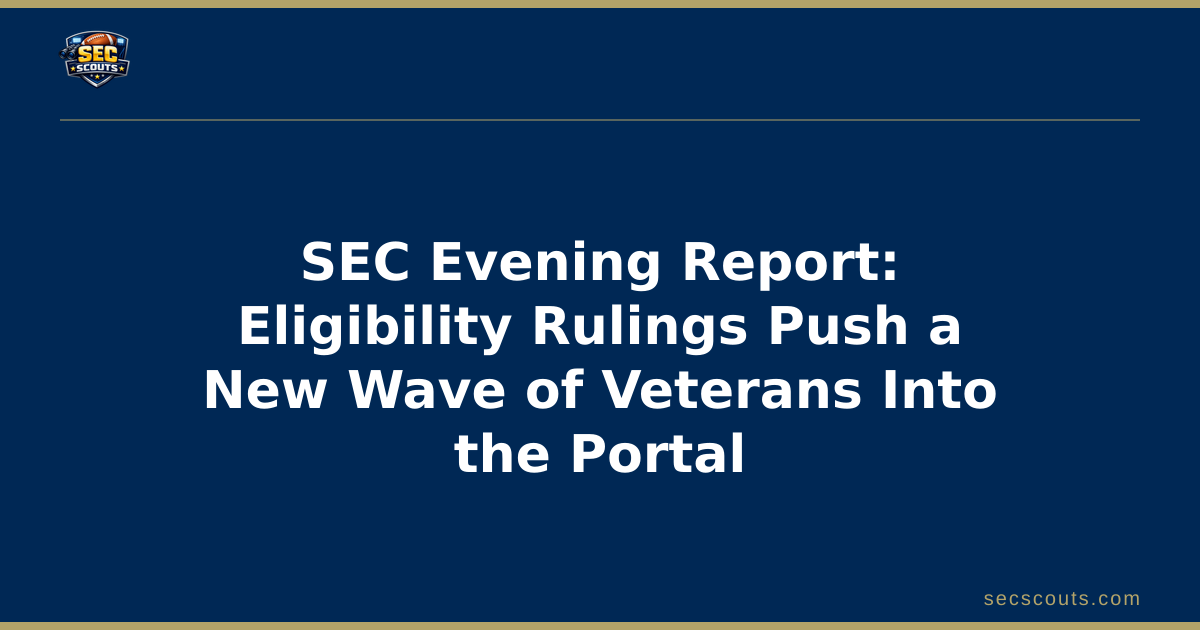 SEC Evening Report: Eligibility Rulings Push a New Wave of Veterans Into the Portal