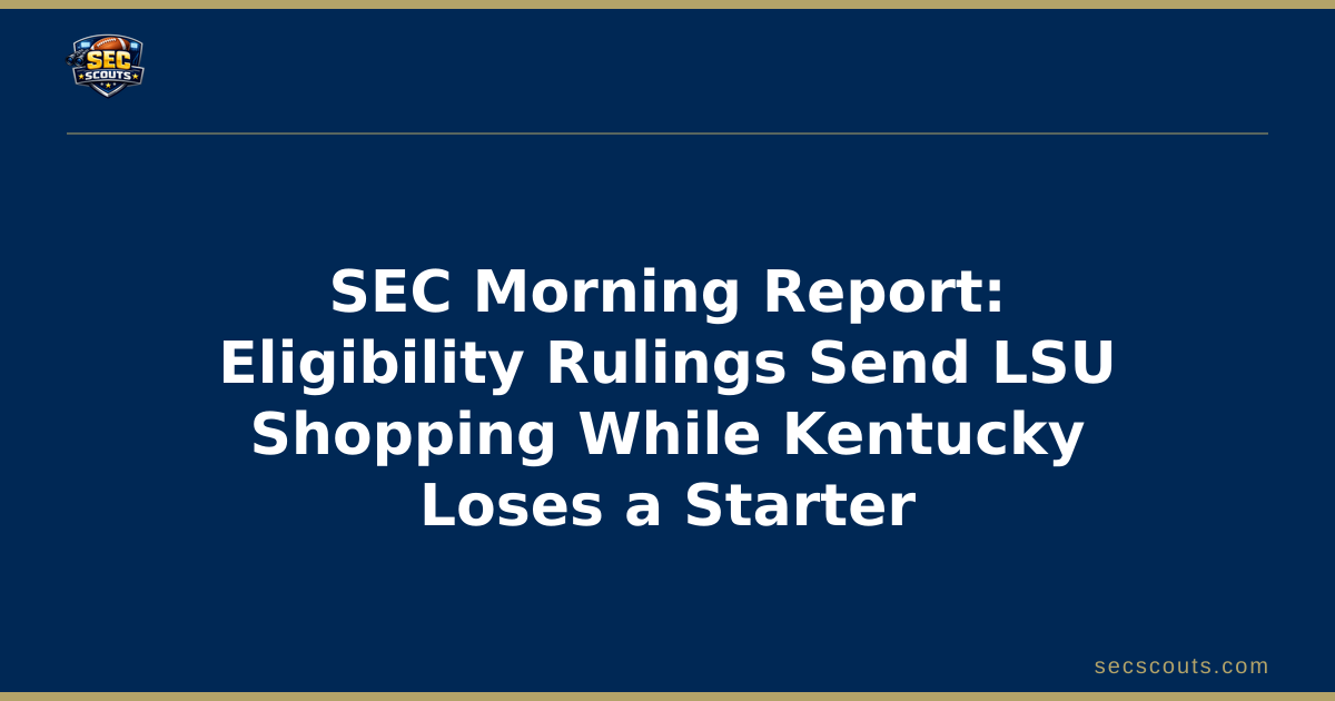 SEC Morning Report: Eligibility Rulings Send LSU Shopping While Kentucky Loses a Starter