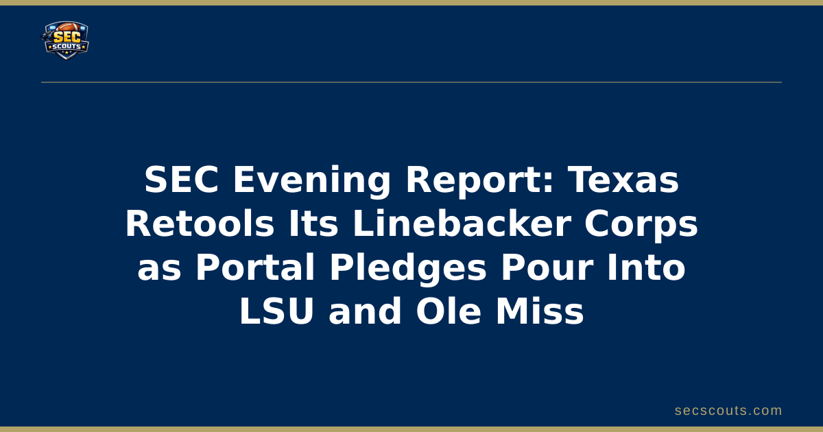 SEC Evening Report: Texas Retools Its Linebacker Corps as Portal Pledges Pour Into LSU and Ole Miss