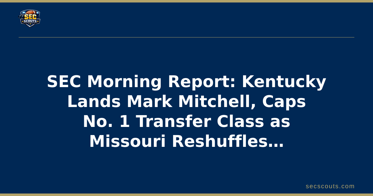 SEC Morning Report: Kentucky Lands Mark Mitchell, Caps No. 1 Transfer Class as Missouri Reshuffles Its Backfield