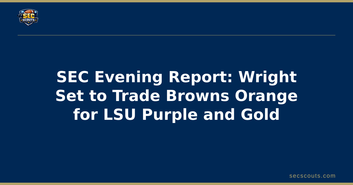 SEC Evening Report: Wright Set to Trade Browns Orange for LSU Purple and Gold