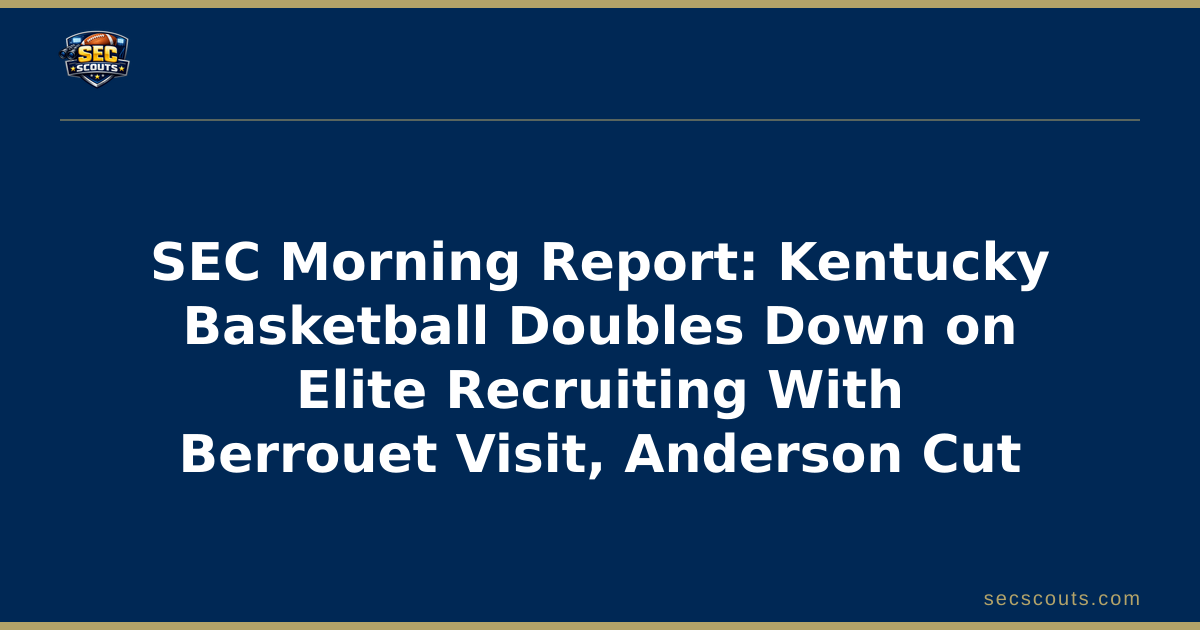 SEC Morning Report: Kentucky Basketball Doubles Down on Elite Recruiting With Berrouet Visit, Anderson Cut