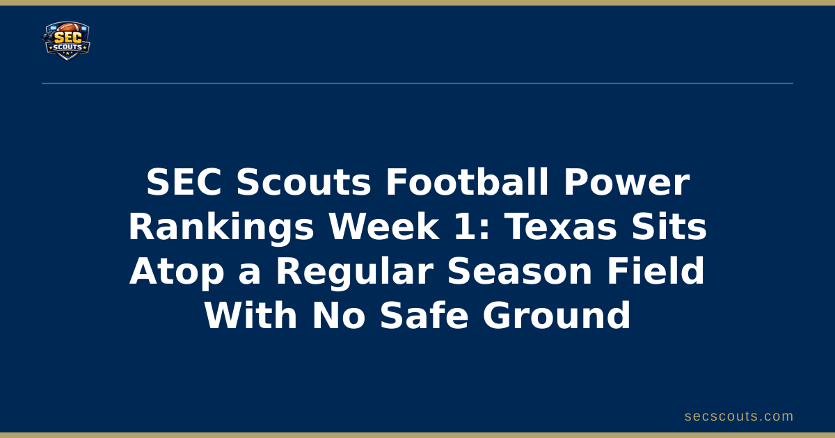 SEC Scouts Football Power Rankings Week 1: Texas Sits Atop a Regular Season Field With No Safe Ground