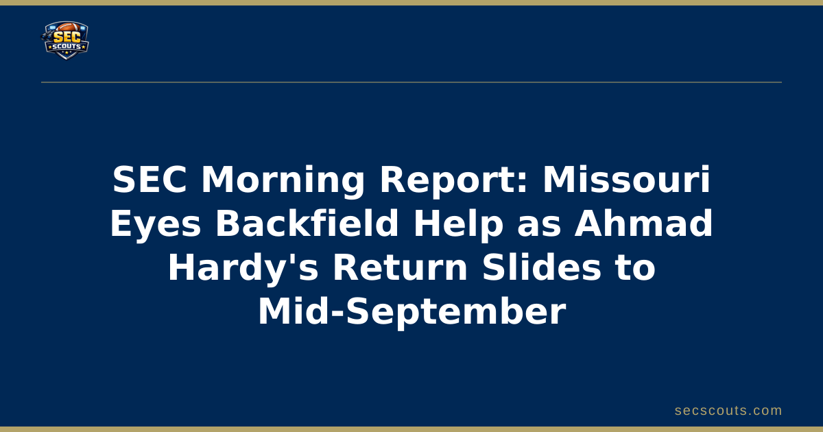 SEC Morning Report: Missouri Eyes Backfield Help as Ahmad Hardy's Return Slides to Mid-September
