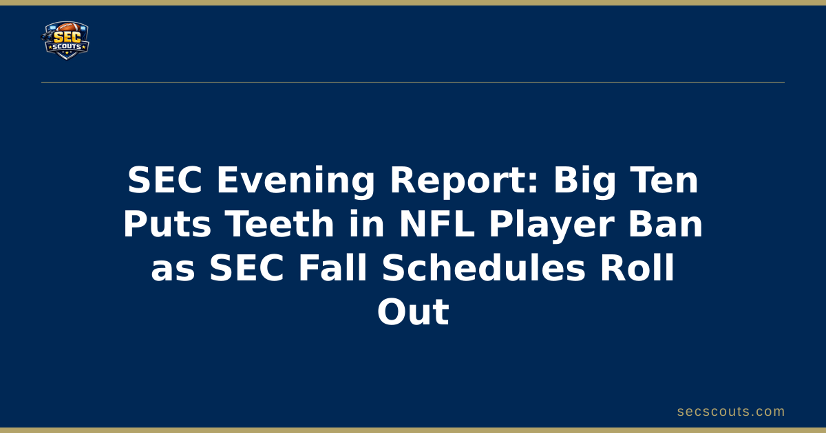 SEC Evening Report: Big Ten Puts Teeth in NFL Player Ban as SEC Fall Schedules Roll Out