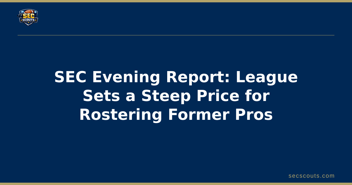 SEC Evening Report: League Sets a Steep Price for Rostering Former Pros