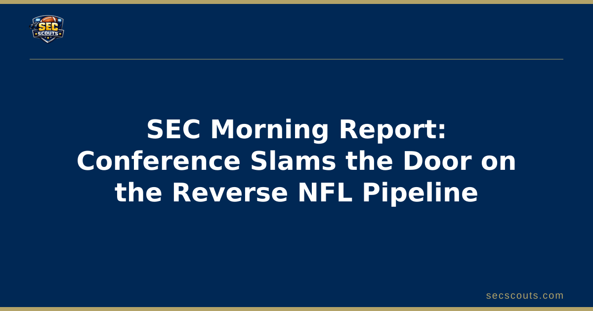 SEC Morning Report: Conference Slams the Door on the Reverse NFL Pipeline