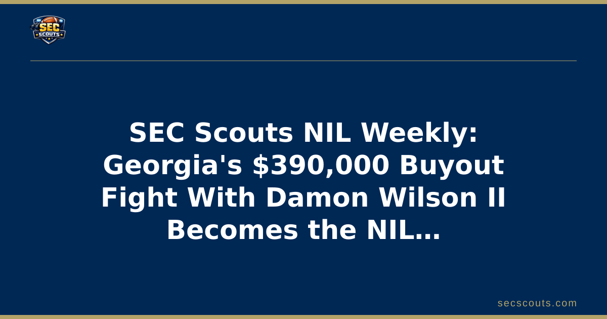 SEC Scouts NIL Weekly: Georgia's $390,000 Buyout Fight With Damon Wilson II Becomes the NIL Case Everyone Is Watching