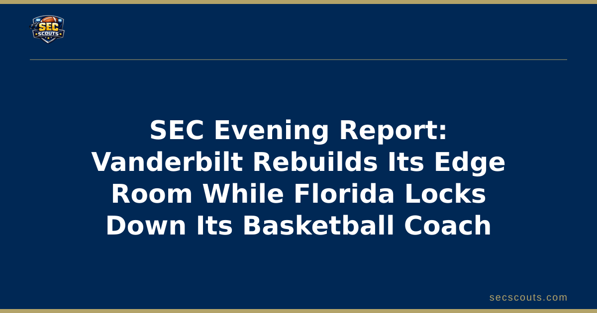 SEC Evening Report: Vanderbilt Rebuilds Its Edge Room While Florida Locks Down Its Basketball Coach
