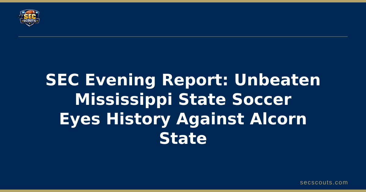 SEC Evening Report: Unbeaten Mississippi State Soccer Eyes History Against Alcorn State