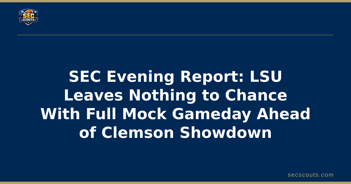 SEC Evening Report: LSU Leaves Nothing to Chance With Full Mock Gameday Ahead of Clemson Showdown
