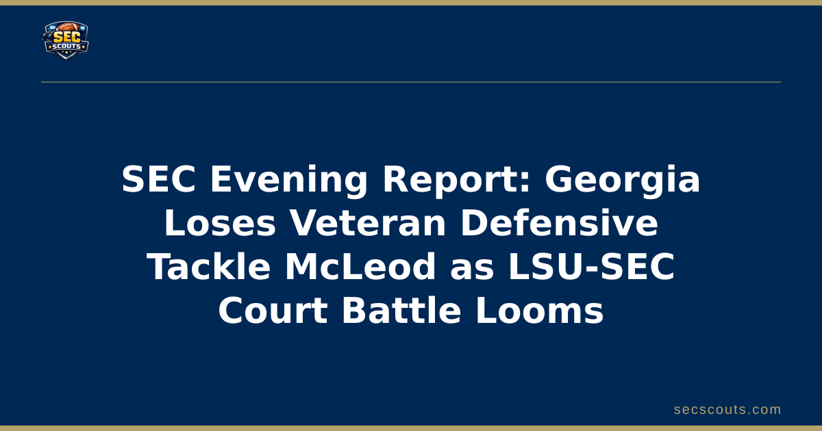 SEC Evening Report: Georgia Loses Veteran Defensive Tackle McLeod as LSU-SEC Court Battle Looms