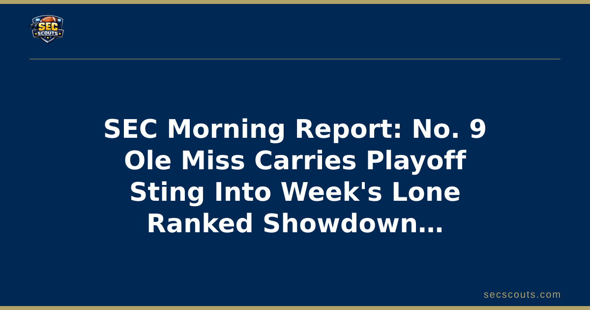 SEC Morning Report: No. 9 Ole Miss Carries Playoff Sting Into Week's Lone Ranked Showdown With Louisville