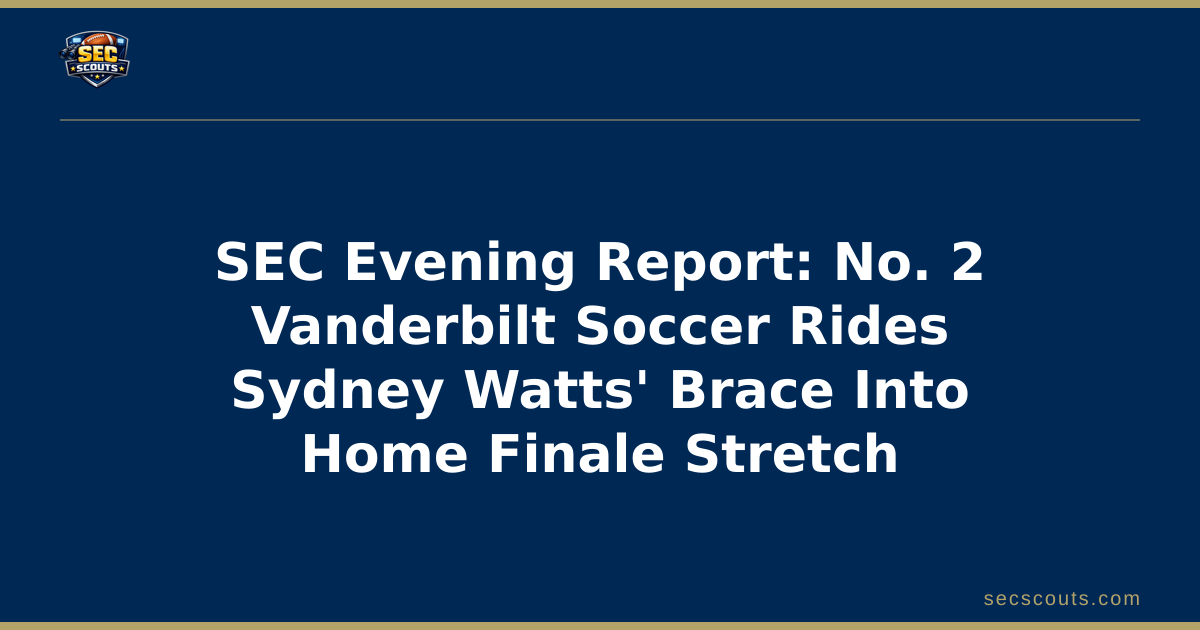 SEC Evening Report: No. 2 Vanderbilt Soccer Rides Sydney Watts' Brace Into Home Finale Stretch