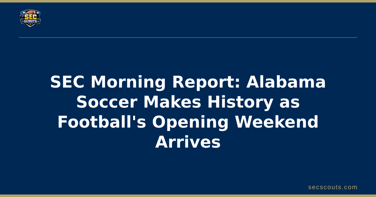 SEC Morning Report: Alabama Soccer Makes History as Football's Opening Weekend Arrives