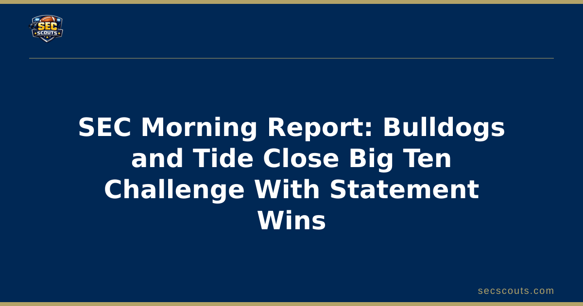 SEC Morning Report: Bulldogs and Tide Close Big Ten Challenge With Statement Wins