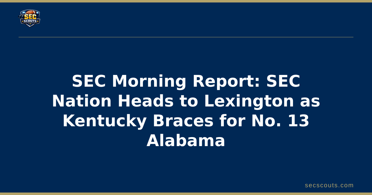 SEC Morning Report: SEC Nation Heads to Lexington as Kentucky Braces for No. 13 Alabama