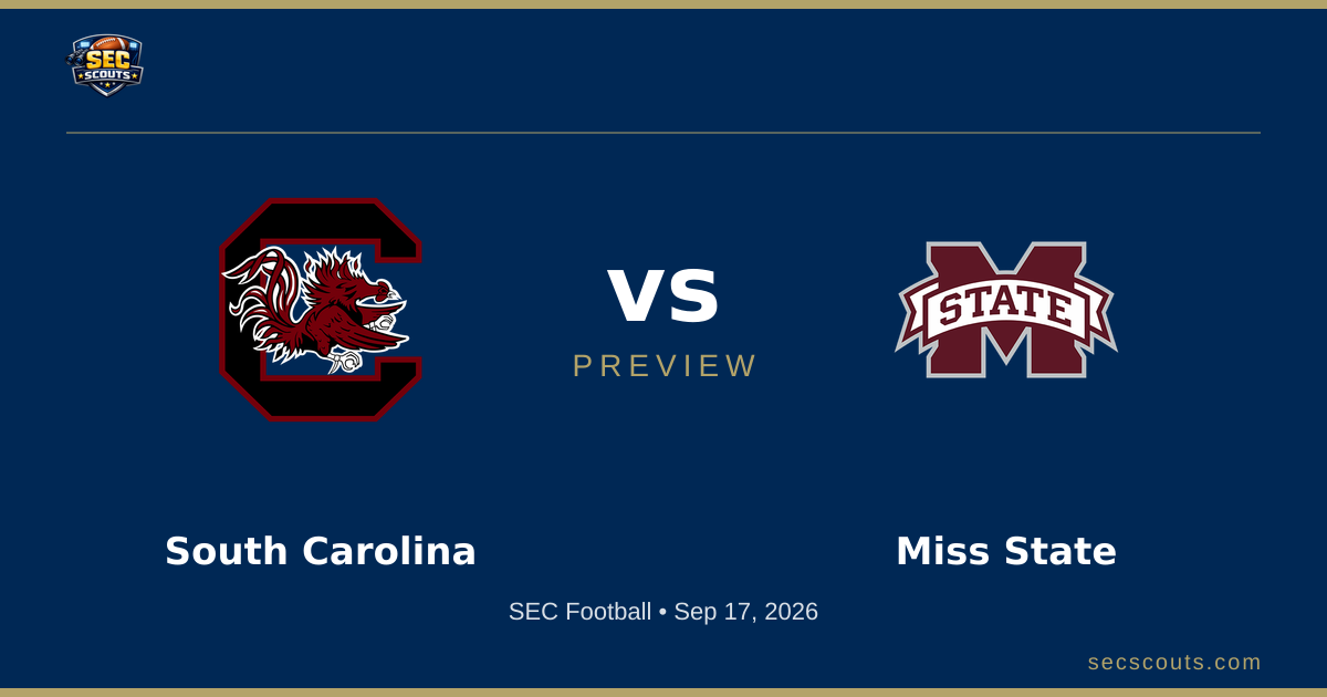 SEC Football Preview: Mississippi State Bulldogs at South Carolina Gamecocks
