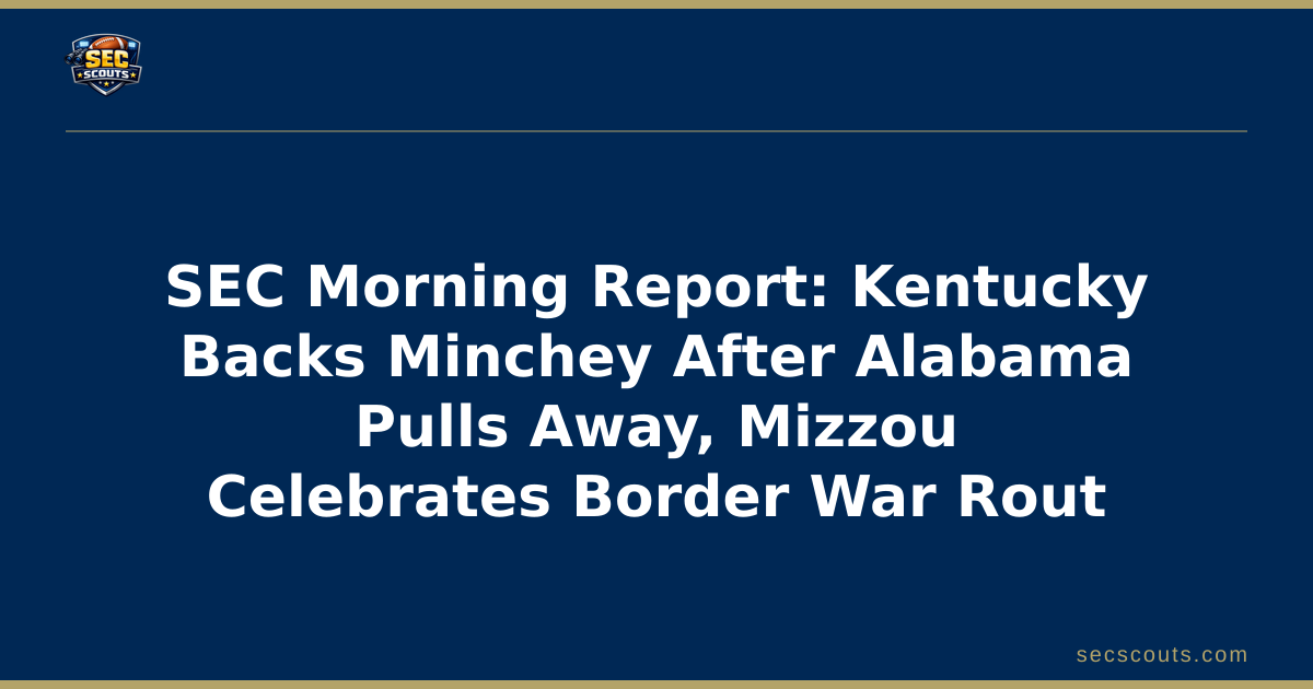 SEC Morning Report: Kentucky Backs Minchey After Alabama Pulls Away, Mizzou Celebrates Border War Rout